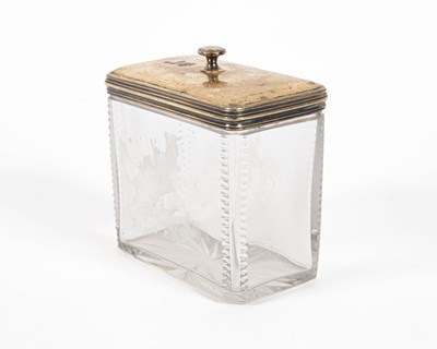 Lot 37 - A George III silver gilt lidded glass box