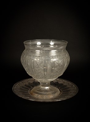 Lot 297 - A large cut glass footed bowl and stand