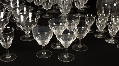 Lot 41 - A Stuart crystal Art Deco part suite of drinking glasses