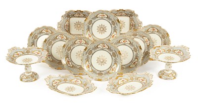 Lot 208 - A Coalport grey ground dessert service