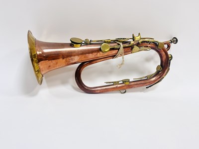 Lot 86 - A copper and brass eight-key bugle