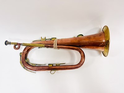 Lot 86 - A copper and brass eight-key bugle