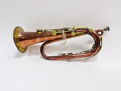 Lot 86 - A copper and brass eight-key bugle