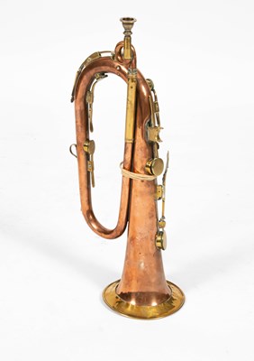 Lot 86 - A copper and brass eight-key bugle