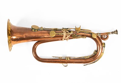Lot 86 - A copper and brass eight-key bugle