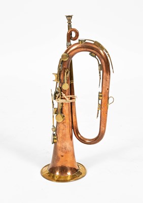 Lot 86 - A copper and brass eight-key bugle