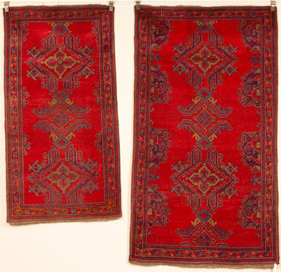 Lot 381 - Two matching Ushak rugs