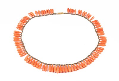 Lot 268 - A Victorian coral fringe necklace