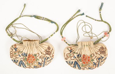 Lot 151 - A pair of Chinese drawstring purses