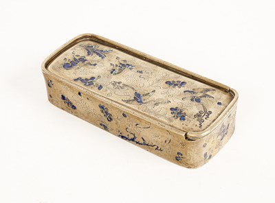 Lot 160 - A Mongolian engraved white metal paintbox