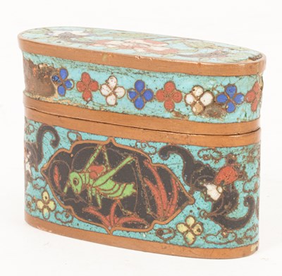 Lot 161 - A Chinese cloisonne opium box