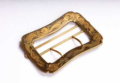 Lot 766 - A Japanese mixed metal buckle