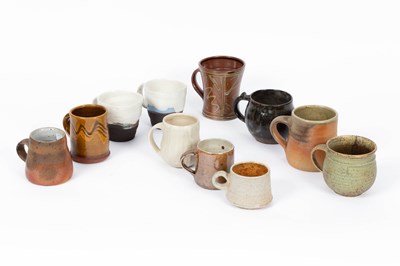 Lot 285 - Various studio pottery mugs