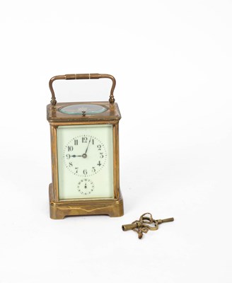 Lot 743 - A gilt brass carriage clock