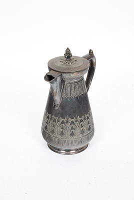 Lot 448 - An Aesthetic Movement silver plated hot water jug