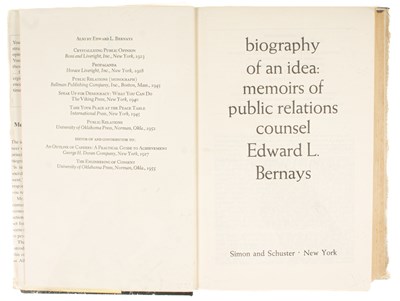 Lot 762 - Bernays (Edward L) Biography of an Idea (Signed)