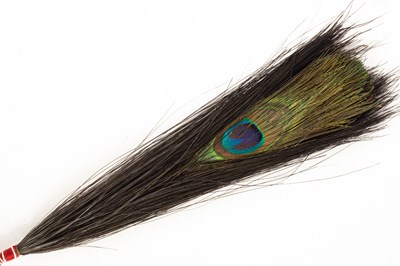 Lot 130 - A Chinese double-eyed peacock feather