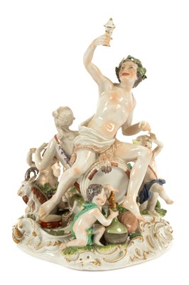 Lot 201 - A Meissen mythological group of Bacchus and Ariadne