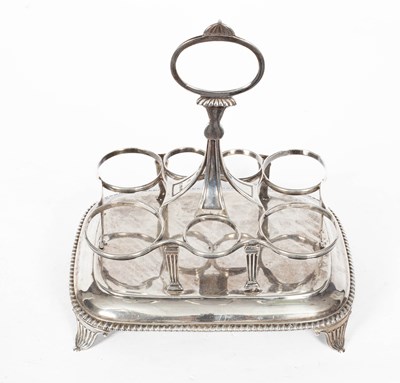 Lot 413 - A George III silver cruet stand