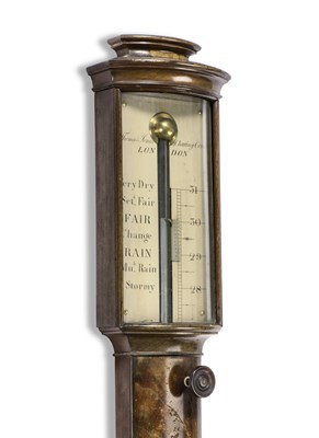 Lot 100 - A William IV mahogany stick barometer