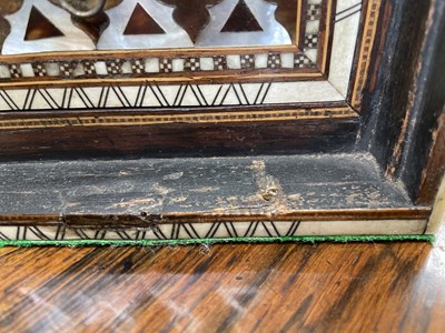 Lot 139 - An Ottoman Turkish tortoiseshell, bone and mother-of-pearl inlaid walnut table cabinet