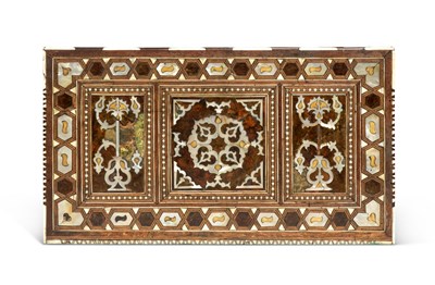 Lot 139 - An Ottoman Turkish tortoiseshell, bone and mother-of-pearl inlaid walnut table cabinet