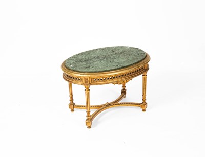 Lot 600 - A Louis XVI style gilt framed coffee table