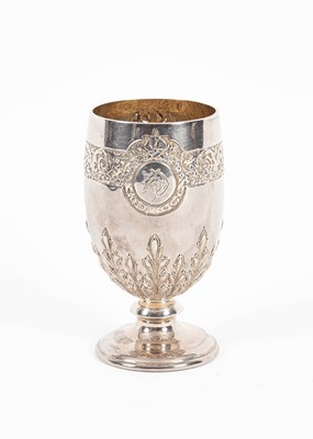 Lot 363 - A Victorian silver and silver gilt goblet