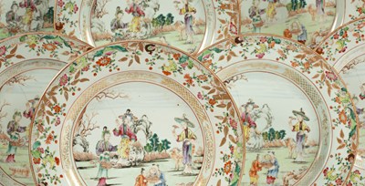 Lot 20 - A set of eight Chinese famille rose plates