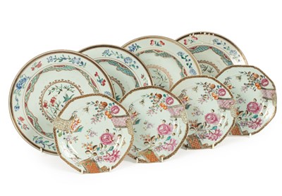 Lot 22 - A set of four Chinese famille rose plates