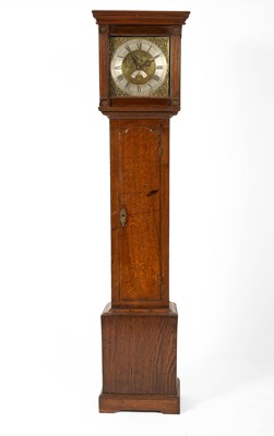 Lot 745 - A thirty-hour hour oak longcase clock