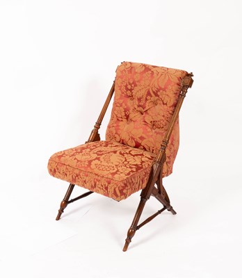 Lot 14 - An Aesthetic Movement mahogany nursing chair