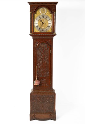 Lot 750 - An eight-day oak longcase clock