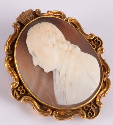 Lot 311 - A William IV shell cameo brooch