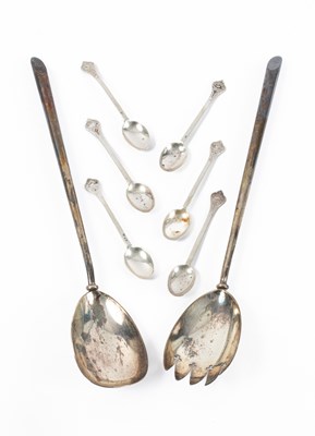 Lot 237 - An Edwardian silver serving spoon and fork