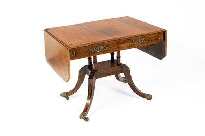 Lot 593 - A Regency rosewood and brass inlaid sofa table