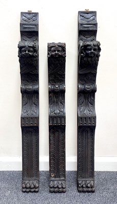 Lot 860 - Three oak pilasters