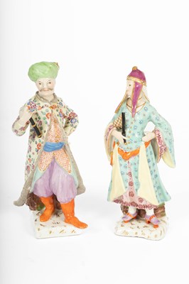 Lot 742 - Two Meissen figures of Turks