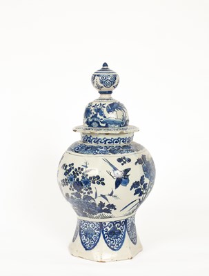 Lot 227 - A Dutch Delft vase and cover