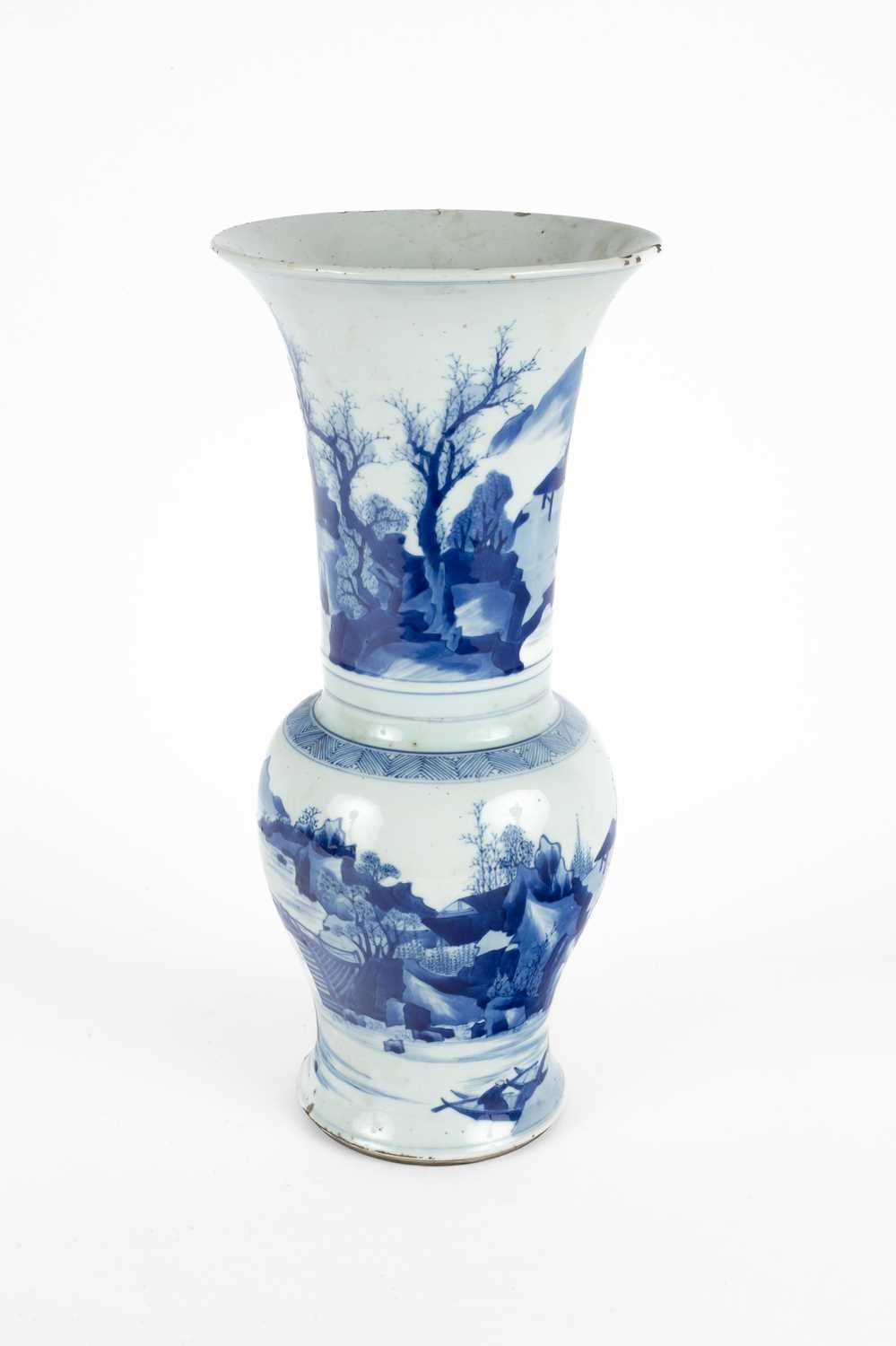 Lot 318 - A Chinese blue and white Yen Yen vase