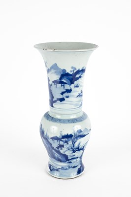 Lot 318 - A Chinese blue and white Yen Yen vase