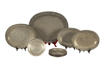 Lot 332 - A set of six pewter plates