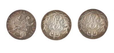 Lot 340 - Three George III silver sixpence coins