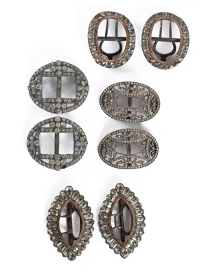 Lot 337 - Four pairs  of paste set buckles