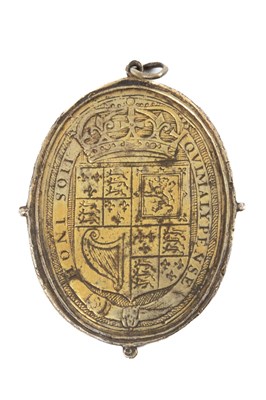 Lot 341 - A Charles I cast silver-gilt Royalist badge