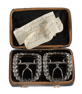 Lot 338 - A pair of paste set buckles