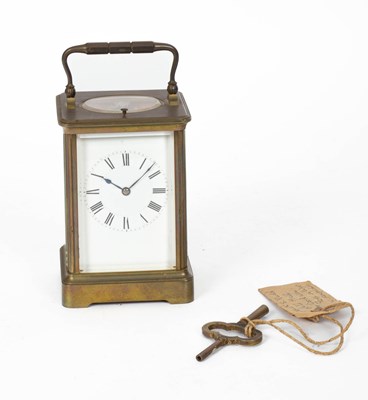 Lot 757 - A striking carriage clock