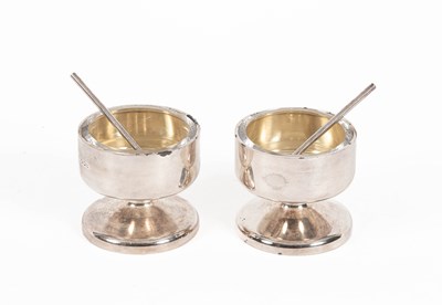 Lot 426 - A pair of modernist silver pedestal salts