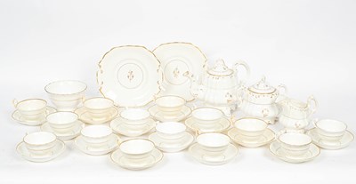 Lot 797 - An English white and gilt part tea service