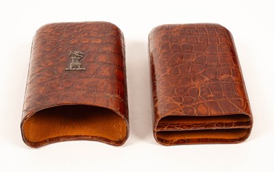 Lot 150 - A crocodile skin cigar case